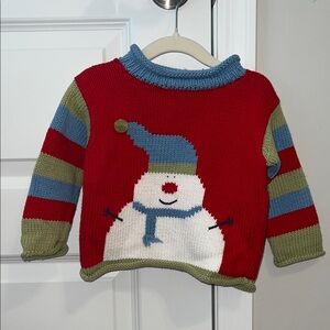 Festive Snowman Knit Sweater for Kids - Ugly Christmas Sweater with Pom Pom!